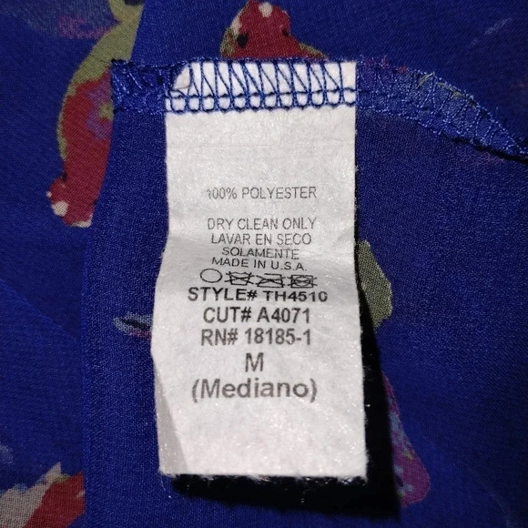 Audrey 3+1 Bird Tank in Blue Size Medium Maximalist Sheer Sequins Summer - Picture 6 of 8